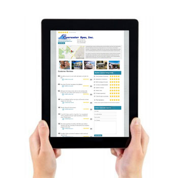 Business profile on tablet